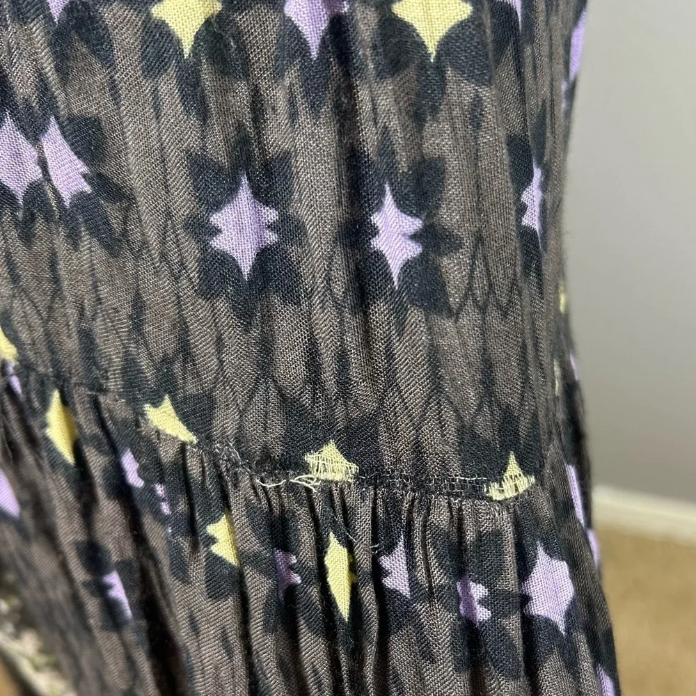Free People RARE Feelings Tiered Maxi Boho Whimsigoth Dress Multicolor Size M
